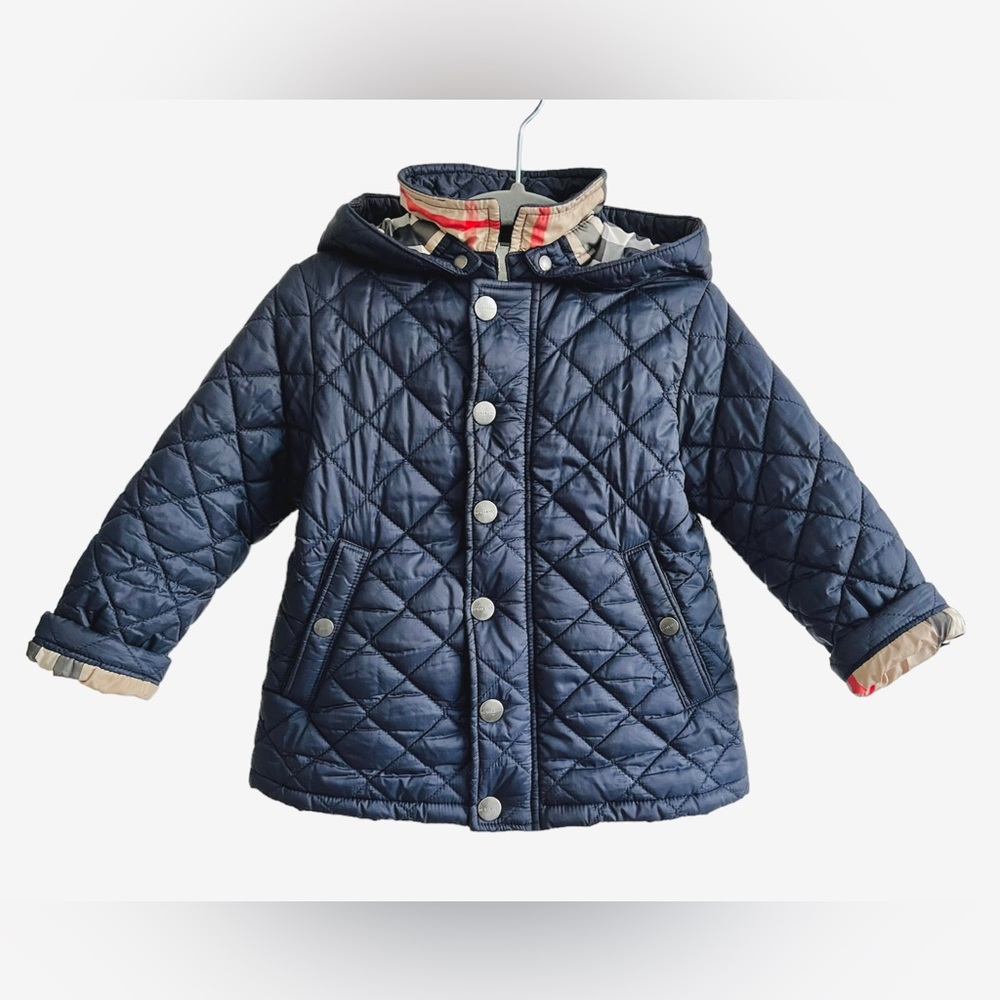 Burberry Quilted Navy Jacket size 18M, run big